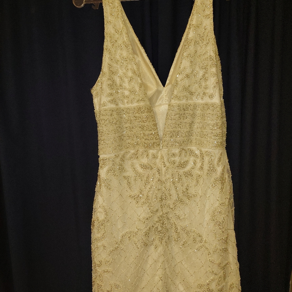 Beautiful Beaded White Couture Dress - Picture 10 of 16